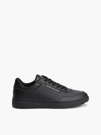 Tommy Hilfiger Mixed Texture Basketball Trainers With Leather
