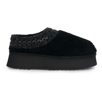 Mou Curly Sheepskin Clog - female - Mou - Slippers - Black - 8 UK - Shoes