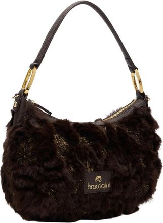 Braccialini Beth Fur Schoudertas - Dames - Schoudertassen - Bruin - ONE Size - Polyester - Tassen