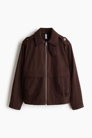H&M Twilljacke mit Kragen - Brown