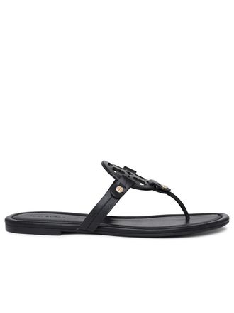 Tory Burch Tory Burch Miller schwarze Lear-Flip-Flops