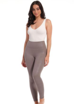 Magic Bodyfashion Leggings MAGIC BODYFASHION Leather Look Legging, Damen, Gr. XXL, N-Gr, braun (espresso), Obermaterial: 62% Polyamid, 38% Elasthan. Futter: 54% Polyami