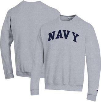 Champion Mens Champion Heather Gray Navy Midshipmen Basic Arch Fleece Pullover Sweatshirt at Nordstrom, Size Xx-Large