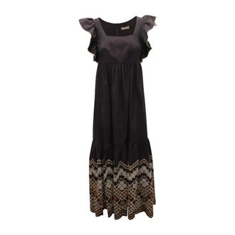 D.exterior Maxi-jurk - Dames - Maxi kleedjes - Zwart - M - Kleedjes