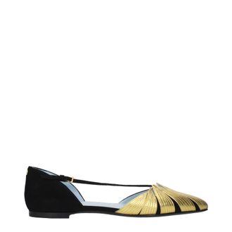Valentino Garavani Damens Sandalen Wildleder Schwarz/Gold