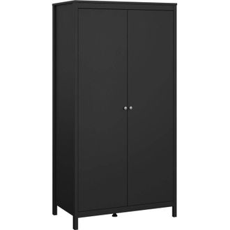 Dmora Dmora - Guardaroba 2 ante Madeline, Mobile camera da letto, Cabina armadio portabiti, Armadio appendiabiti, 102x58 h199 cm, Bianco