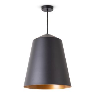 Paco Home Paco Home - L&aacute;mpara Colgante Sal&oacute;n Suspensi&oacute;n Mesa Comer Cocina Pantalla Industrial L&aacute;mpara Colgante - Negro, Oro (&oslash;36.5 Cm)
