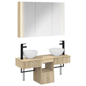 vidaXL Juego De Muebles De Ba&ntilde;o 4 Uds. Roble Sonoma Vidaxl