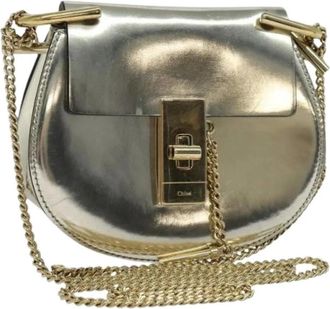 Chlo&eacute; Pre-owned Cross Body Bags, female, Gray, Size: ONE SIZE Pre-owned Leather Cross Body Bag