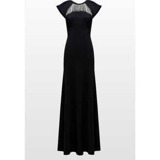 Jenny Packham Sonder Embellished Maxi Dress in Liquorice at Nordstrom, Size 12 Uk