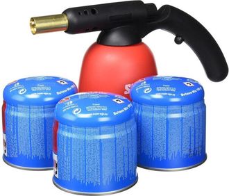 Trade Shop Trade Shop - Confezione Torcia Macchina Saldatore Multiuso Pistola Con 3 Cartucce Di Gas C200