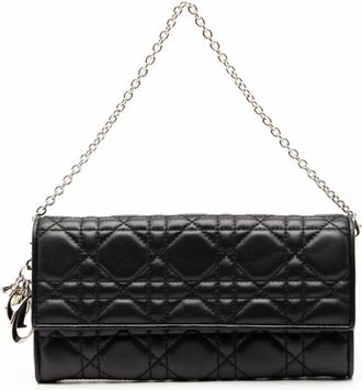 Dior Borsa a tracolla Lady Dior in pelle di agnello con motivo Cannage 2011 - Nero