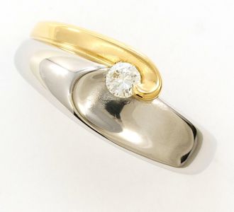 C&A Platinum Yellow Gold Yellow Gold (18K) Platinum 900 Band Ring (Pre-Owned)