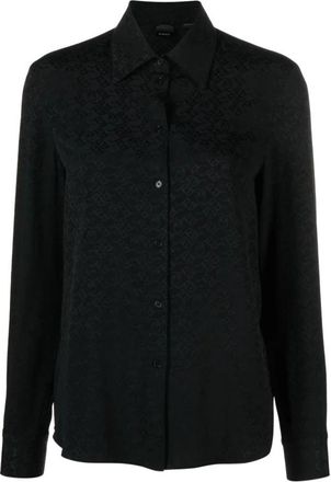 Pinko Elegante Zwart Shirt met Lange Mouwen - Dames - Overhemden - Zwart - XL - Overhemden