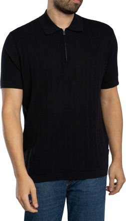 A|X Armani Exchange Gebreide Polo Met Rits, Blauw
