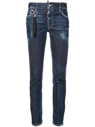 Dsquared2 skinny boyfriend jeans - women - Spandex/Elastane/Polyester/Cotton/Cotton - 40 - Blue