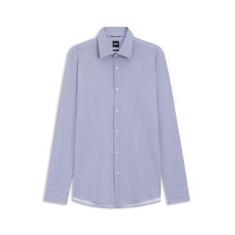 BOSS Slim-fit shirt in printed performance stretch fabric