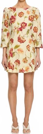 Kivari Odessa Sleeved Mini Dress In Butter/red