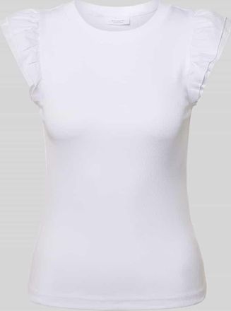 Rich & Royal Top mit R&uuml;schen und Rundhalsausschnitt in Weiss, Gr&ouml;&szlig;e XL