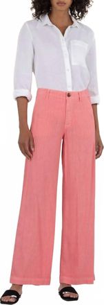 Kut from the Kloth Meg Linen Wide Leg Pants In Salmon