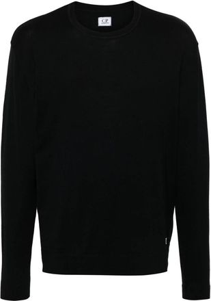 C.P. Company Sea Island Logo Sweater - Heren - Sweatshirts - Blauw - L - Katoen - Hoodies & sweatvesten