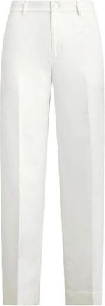 Ralph Lauren Sendon Cropped Geplooide Broek - Dames - Wijde Broeken - Wit - 2XS - Leer - Broeken