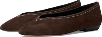 Veronica Beard Bancroft Ballerina/Skimmer Shoes Womens Flat Shoes Espresso : 8.5 M, Suede