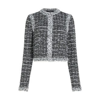 Karl Lagerfeld Boucl&eacute; Cardigan - female - Karl Lagerfeld - Cardigans - Black - L - Knitwear
