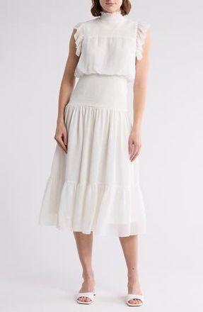 Area Stars Smocked Flutter Sleeve Dress in White at Nordstrom Rack, Size X-Small