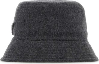 Prada Dark Grey Logo Bucket Hat