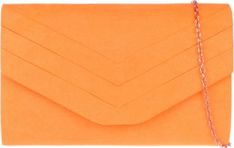 Girly HandBags Womens Plain Clutch Bag Neon orange