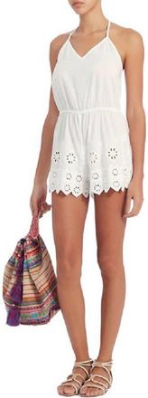 Miguelina Camille Cotton Romper In White
