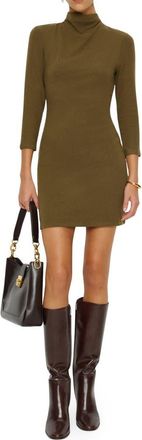 Reformation Camille Long Sleeve Sweater Minidress in Moss Garden at Nordstrom, Size X-Large
