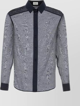 Saint Laurent sheer fabric shirt contrast collar