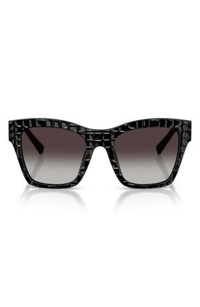 Dolce & Gabbana 53mm Square Sunglasses in Black Texture Cocco /Grey at Nordstrom