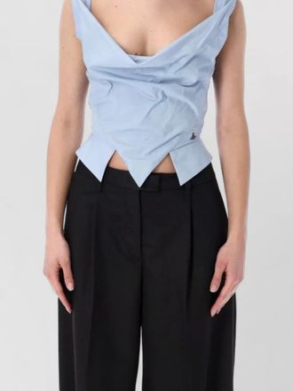 Vivienne Westwood cotton draped cowl-neck sleeveless top