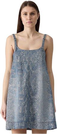 Versace Jeans Couture Kleedjes - Dames - Korte kleedjes - Blauw - 2XS - Katoen - Kleedjes
