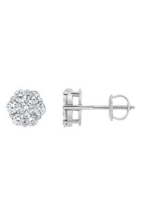 LuvMyJewelry Lab Grown Diamond Cluster Stud Earrings in 14K White Gold at Nordstrom Rack
