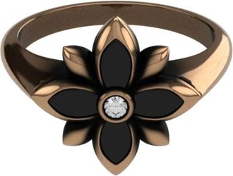 John Richmond Floral Motif Ring - Dames - Ringen - Geel - ONE Size - Accessoires