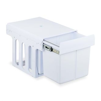 Relaxdays Relaxdays Cubo De Basura Cocina, 3 Espacios, 15l Y 8l, 35,1x34,3x48 Cm, Extra&iacute;ble, Papelera Reciclaje Fregadero, Blanco