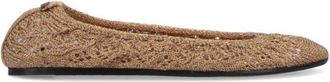 Isabel Marant Belna Crochet Ballerinas - Gold