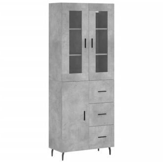 vidaXL Highboard Concrete Grey 69.5x34x180 cm Engineered Wood Vidaxl