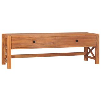 Berkfield Home TV Cabinet 140x40x45 cm Teak Wood in Brown | Size: 140 x 40 x 45 cm
