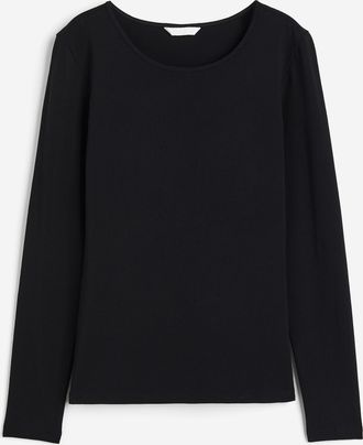 H&M Langarmshirt aus Jersey - Schwarz