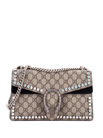 Gucci Dionysus Bag Crystal Embellished GG Coated Canvas Small shoulder bag - Zwart