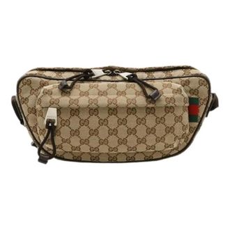 Gucci Pre-owned GG Canvas Sling Bag - Heren - Vintage Heuptassen - Bruin - ONE Size - Vintage