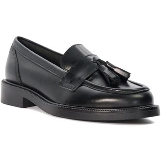 Dune London Garda Leather WoMens Black Loafers - Size UK 4