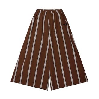 10 Days Wide Trousers, female, Brown, Size: 2XS Striped Wide-Leg Trousers