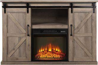 Purline Purline - Chimenea El&eacute;ctrica Con Mueble Aparador Rustico 2000w