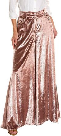Brunello Cucinelli Pink Velvet Wide Leg Trousers, Brand Size 36 (US Size 2)
